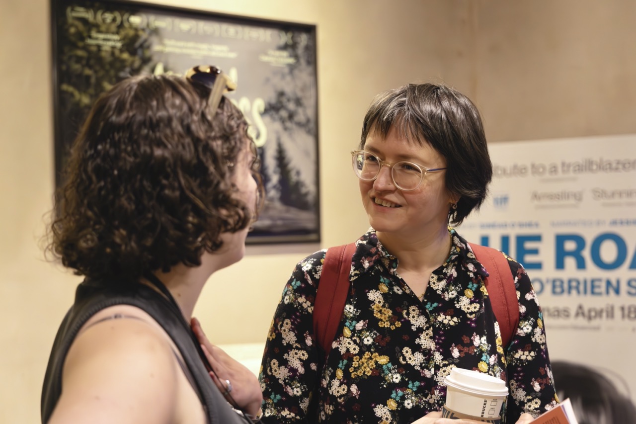 People meeting at an exhibition
